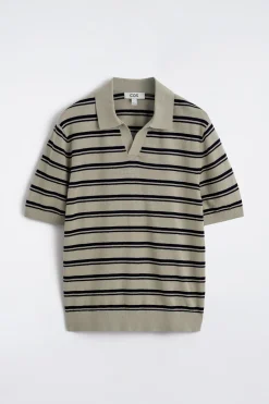 GESTRICKTES POLOSHIRT AUS LEINEN