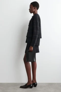 GLITZERNDE BOUCLÉ-STRICKJACKE