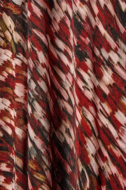 HALBTRANSPARENTES GESTRICKTES MAXIKLEID MIT PRINT