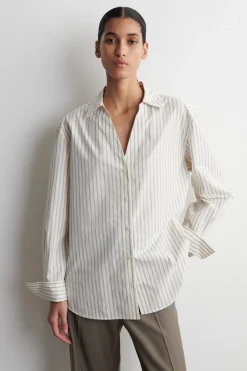 HEMD AUS BAUMWOLL-POPELINE MIT OFFENEM KRAGEN