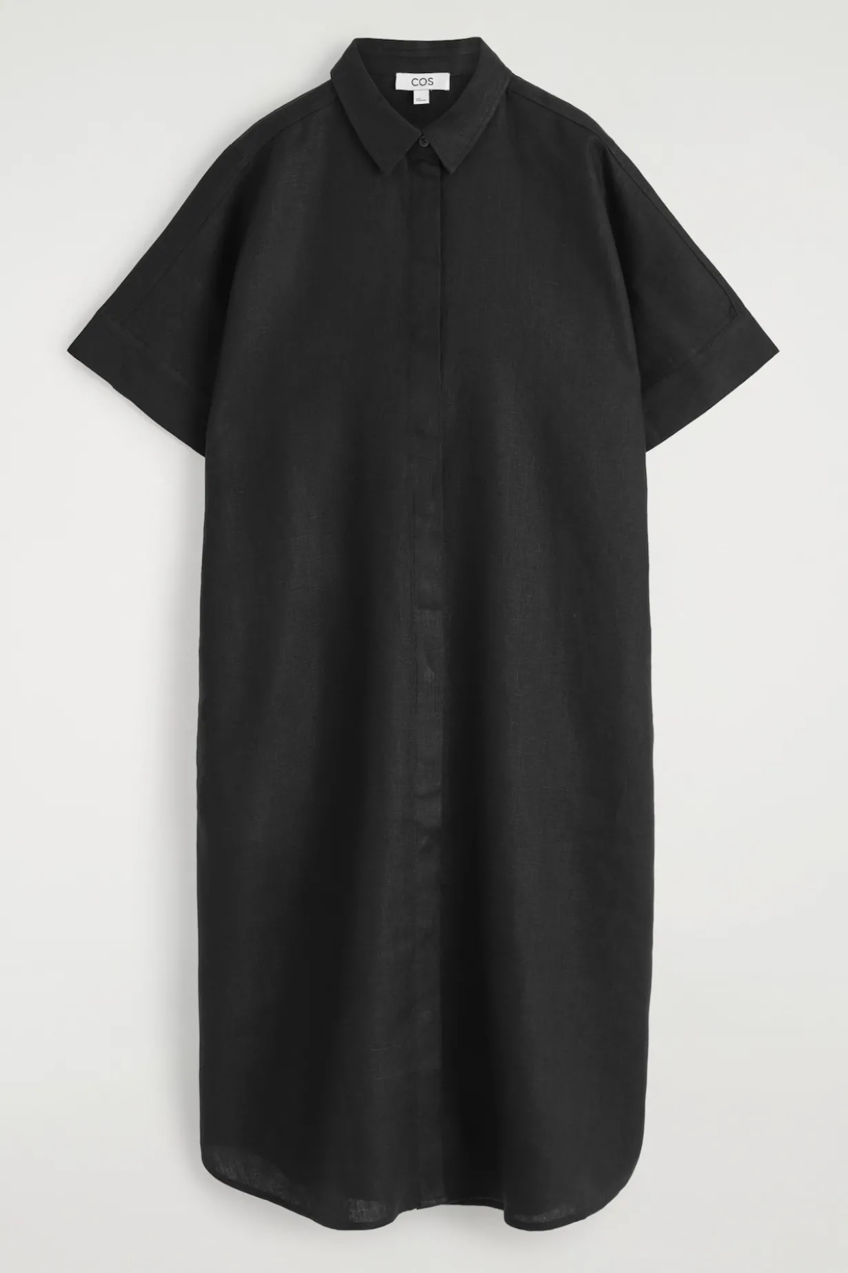 HEMDKLEID AUS LEINEN IN MIDILÄNGE