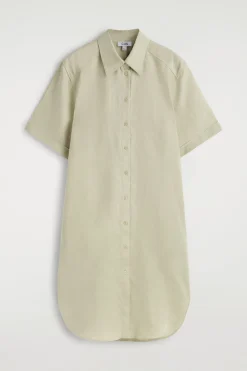 HEMDKLEID AUS LEINEN MIT KURZEN ÄRMELN