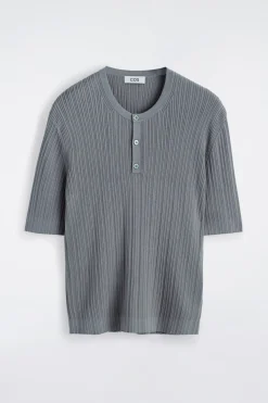 HENLEY-T-SHIRT AUS SEIDEN-BAUMWOLL-MIX
