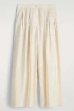HOSE AUS MODAL MIT WEITEM BEIN UND FALTEN