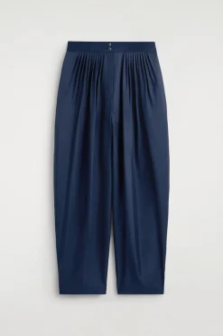 HOSE AUS SEIDE MIT GERADEM BEIN UND FALTEN