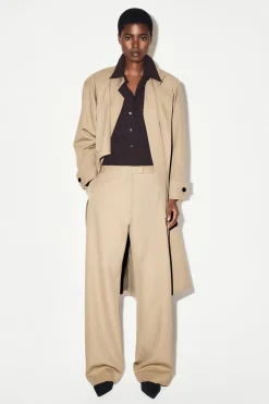 HOSE AUS TWILL MIT GERADEM BEIN