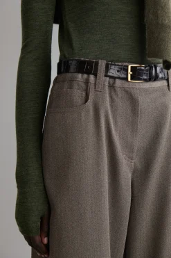 HOSE AUS WOLL-MIX MIT WEITEM BEIN