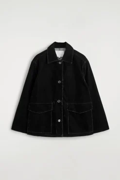 JACKE AUS BEFLOCKTEM DENIM