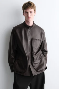JACKE AUS BRÜNIERTEM NAPPALEDER