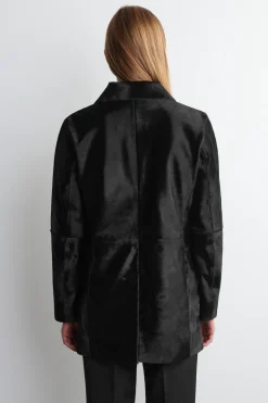 JACKE AUS LEDER MIT PONYHAAR-EFFEKT