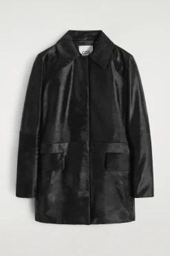 JACKE AUS LEDER MIT PONYHAAR-EFFEKT