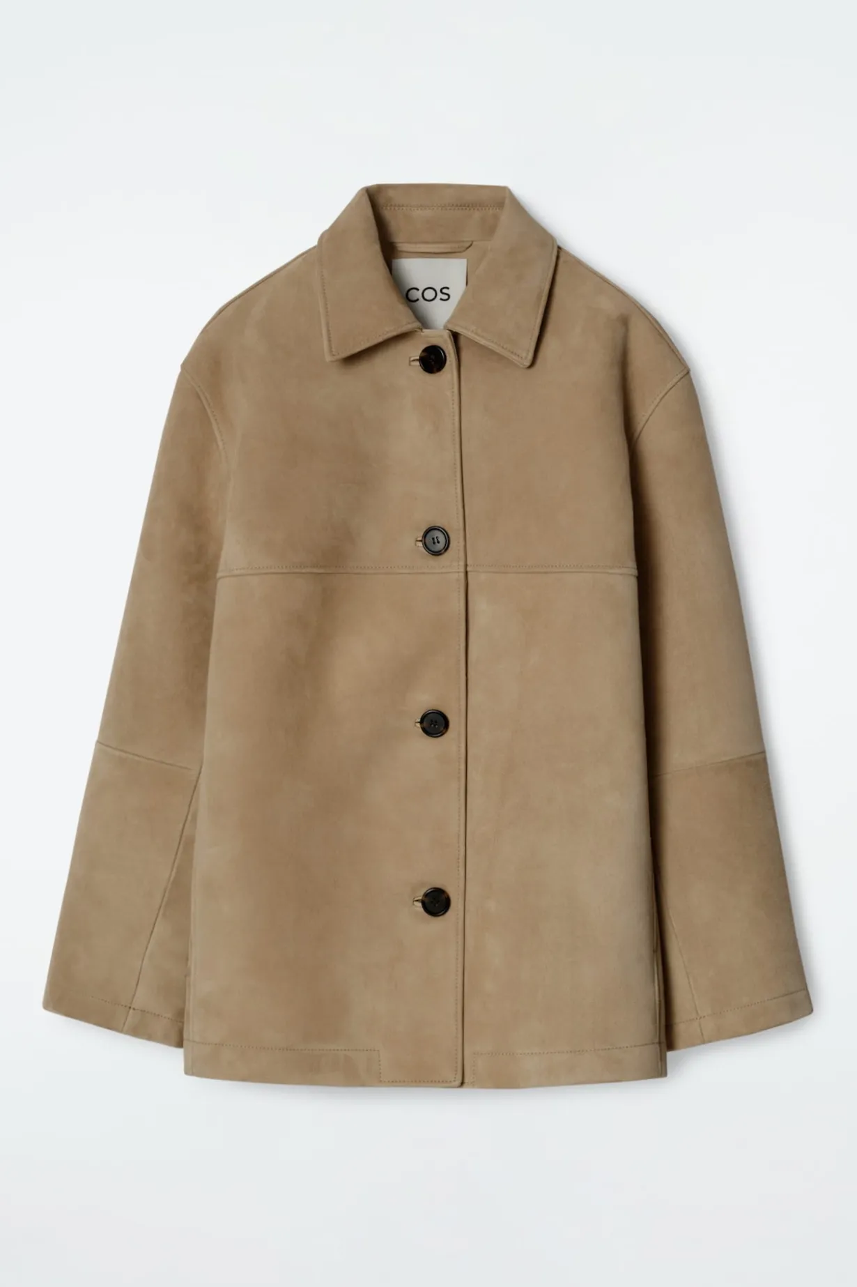 JACKE AUS VELOURSLEDER MIT KRAGEN