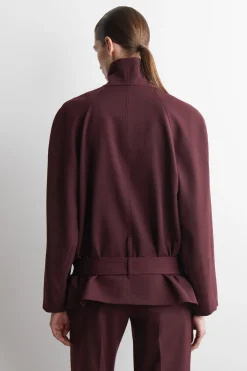 JACKE AUS WOLL-MIX MIT SCHALKRAGEN UND GÜRTEL