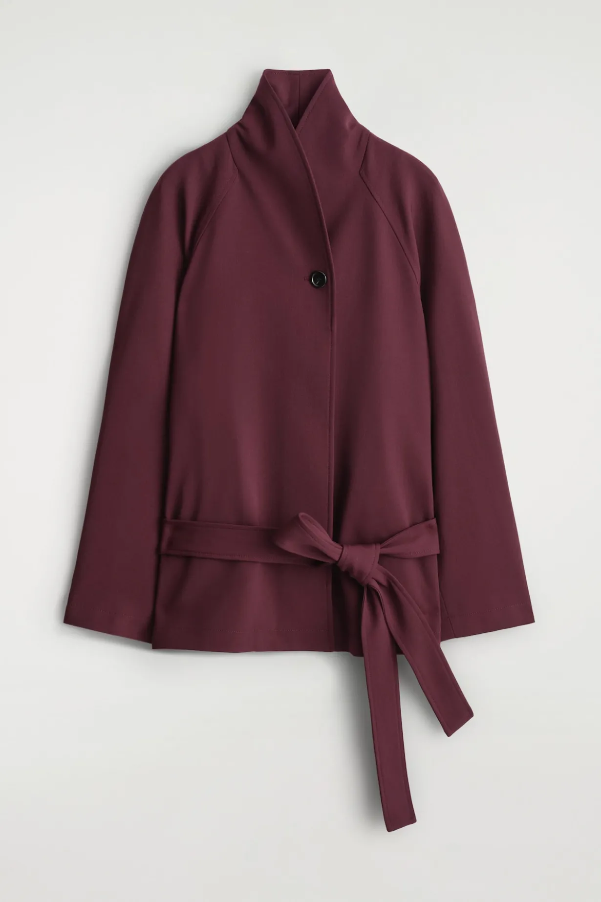 JACKE AUS WOLL-MIX MIT SCHALKRAGEN UND GÜRTEL