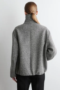 JACKE AUS WOLL-TWEED MIT KRAGEN