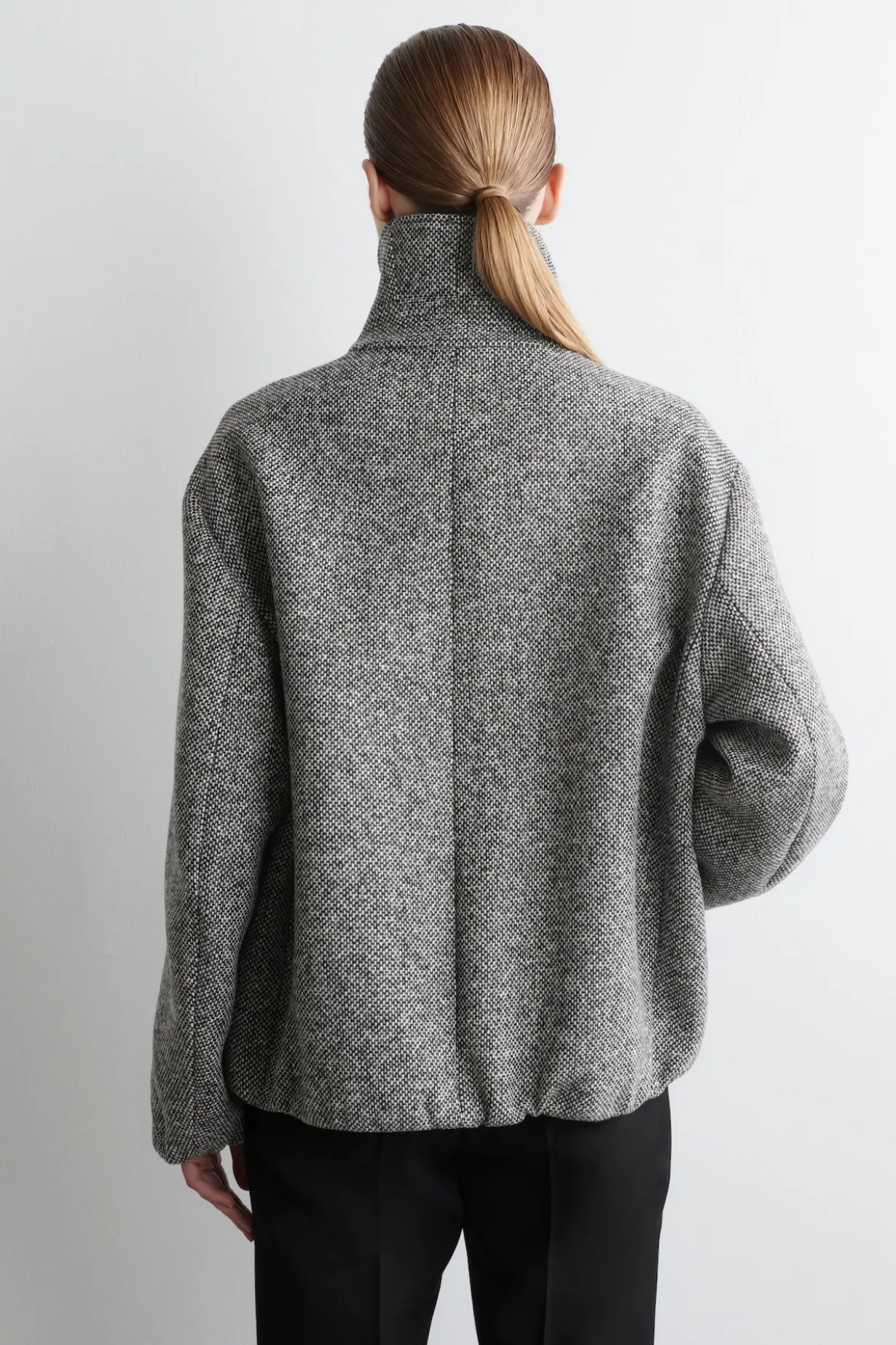 JACKE AUS WOLL-TWEED MIT KRAGEN