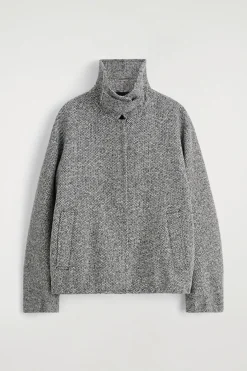 JACKE AUS WOLL-TWEED MIT KRAGEN
