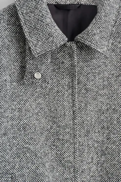 JACKE AUS WOLL-TWEED MIT KRAGEN