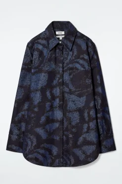 JACQUARD-JEANSHEMD MIT NORMALER PASSFORM