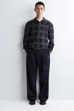JACQUARD-POLOPULLOVER AUS MERINOWOLLE