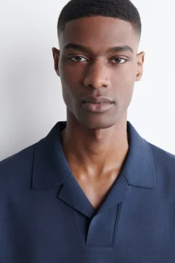 JERSEY-BONDED POLOSHIRT AUS BAUMWOLL-TWILL
