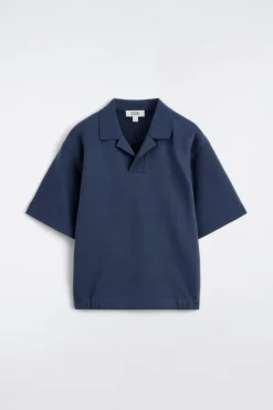 JERSEY-BONDED POLOSHIRT AUS BAUMWOLL-TWILL