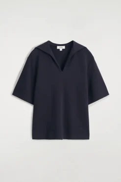 JERSEY-T-SHIRT MIT MATROSENKRAGEN
