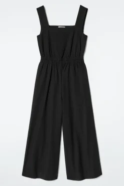 JUMPSUIT AUS SEERSUCKER MIT WEITEM BEIN