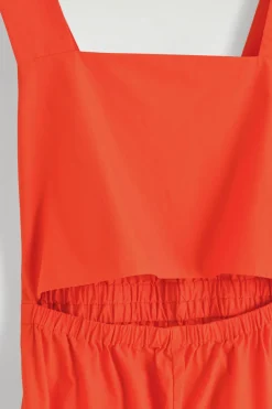 JUMPSUIT MIT RAFFUNGEN UND RÜCKENAUSSCHNITT
