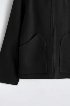 KAPUZENJACKE AUS DOUBLEFACE-WOLLE