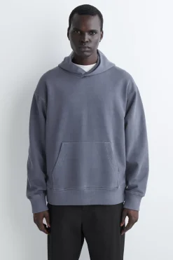KAPUZENPULLOVER AUS VORGEWASCHENEM BAUMWOLLJERSEY