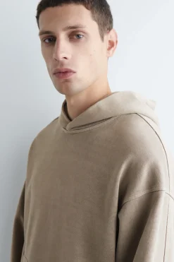 KAPUZENPULLOVER AUS VORGEWASCHENEM BAUMWOLLJERSEY