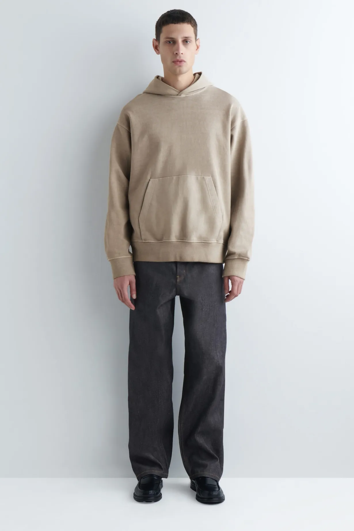 KAPUZENPULLOVER AUS VORGEWASCHENEM BAUMWOLLJERSEY