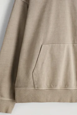 KAPUZENPULLOVER AUS VORGEWASCHENEM BAUMWOLLJERSEY