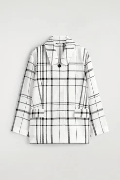KARIERTE JACKE AUS LEINEN