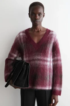 KARIERTER PULLOVER AUS ALPAKA-MIX