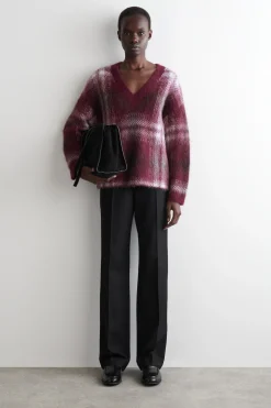 KARIERTER PULLOVER AUS ALPAKA-MIX