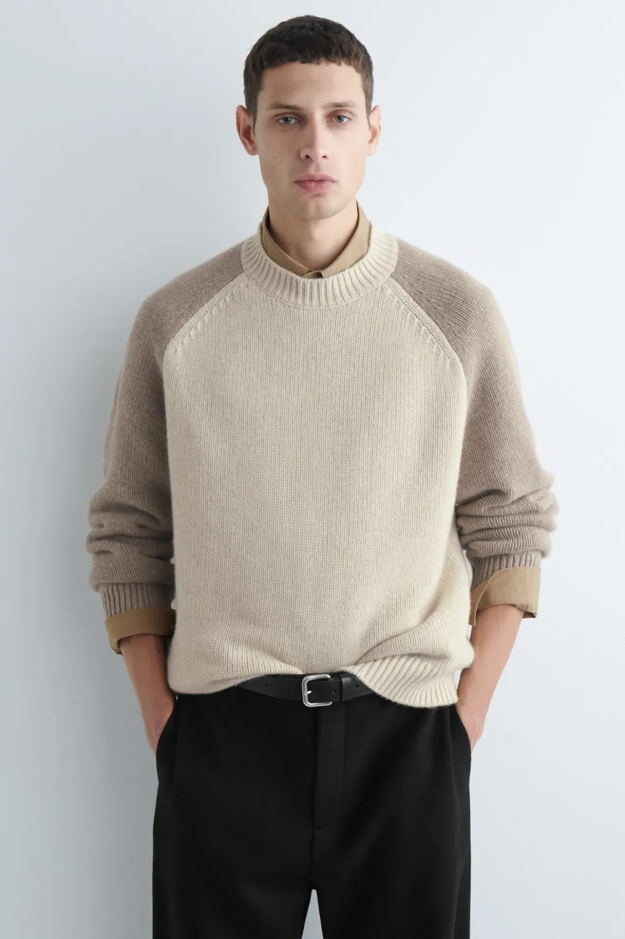 KASCHMIR-PULLOVER MIT COLOUR-BLOCK-DESIGN