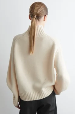 KASCHMIRPULLOVER MIT TRICHTERKRAGEN