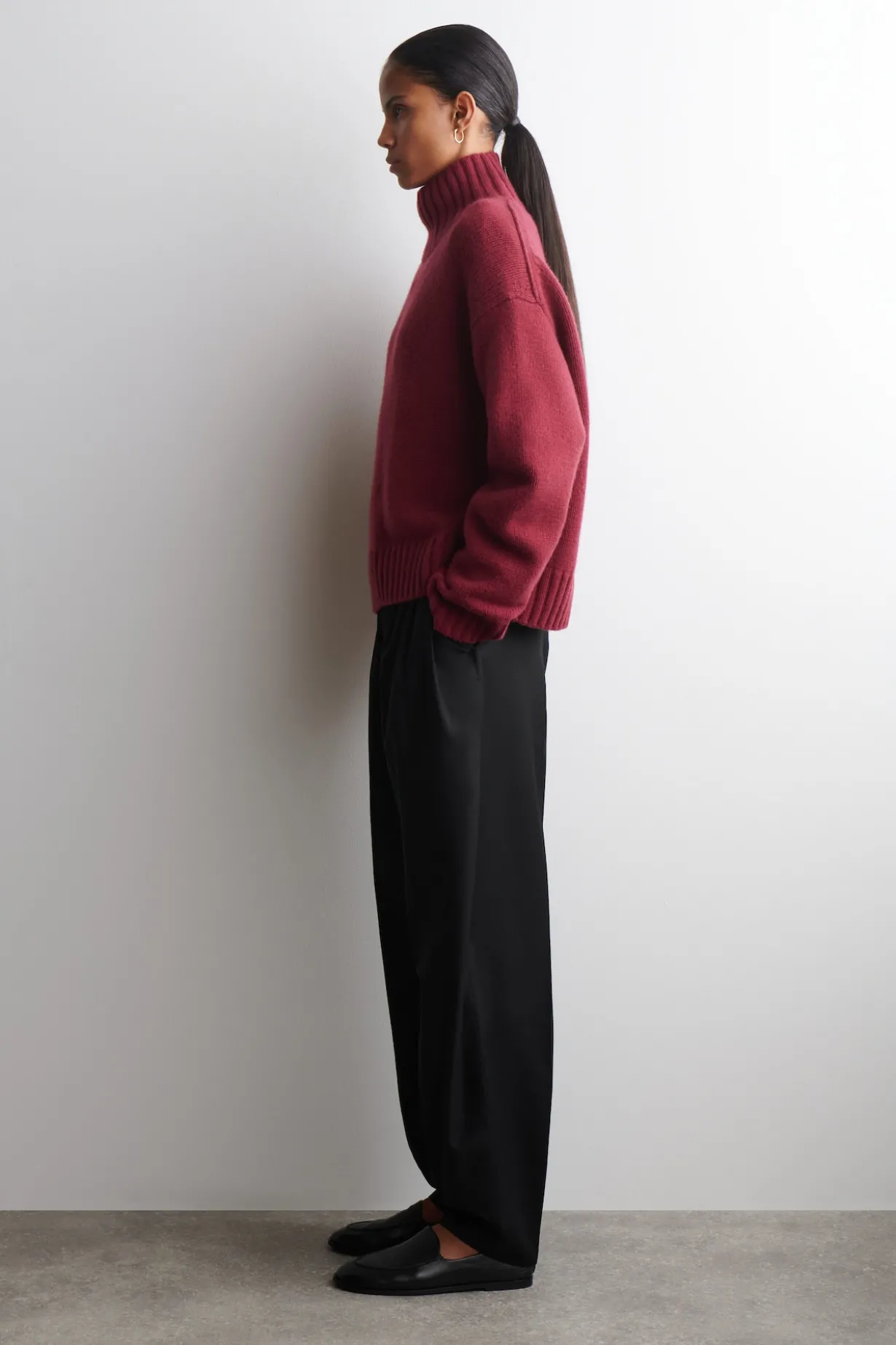 KASCHMIRPULLOVER MIT TRICHTERKRAGEN