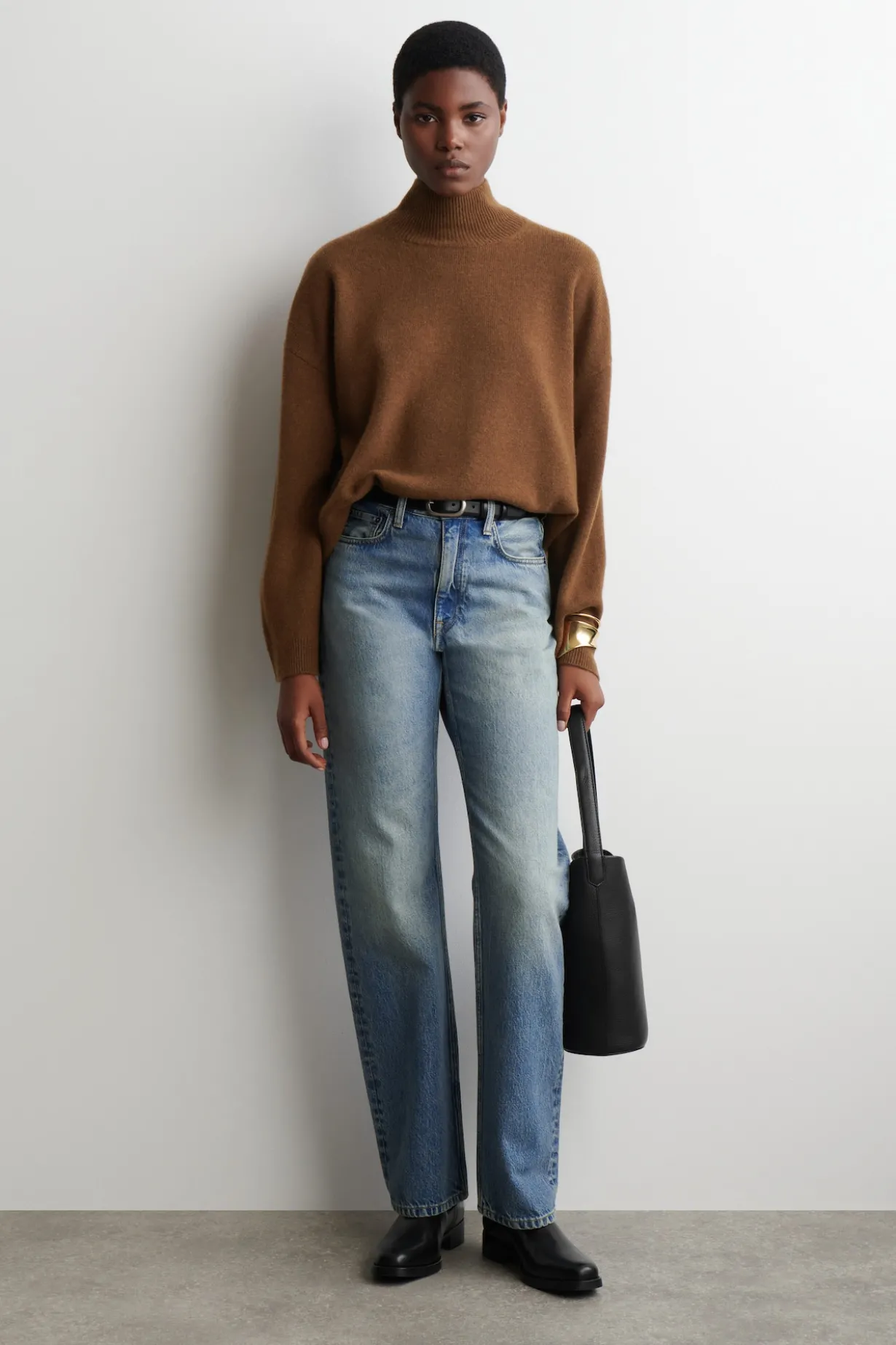 KASCHMIRPULLOVER MIT TRICHTERKRAGEN