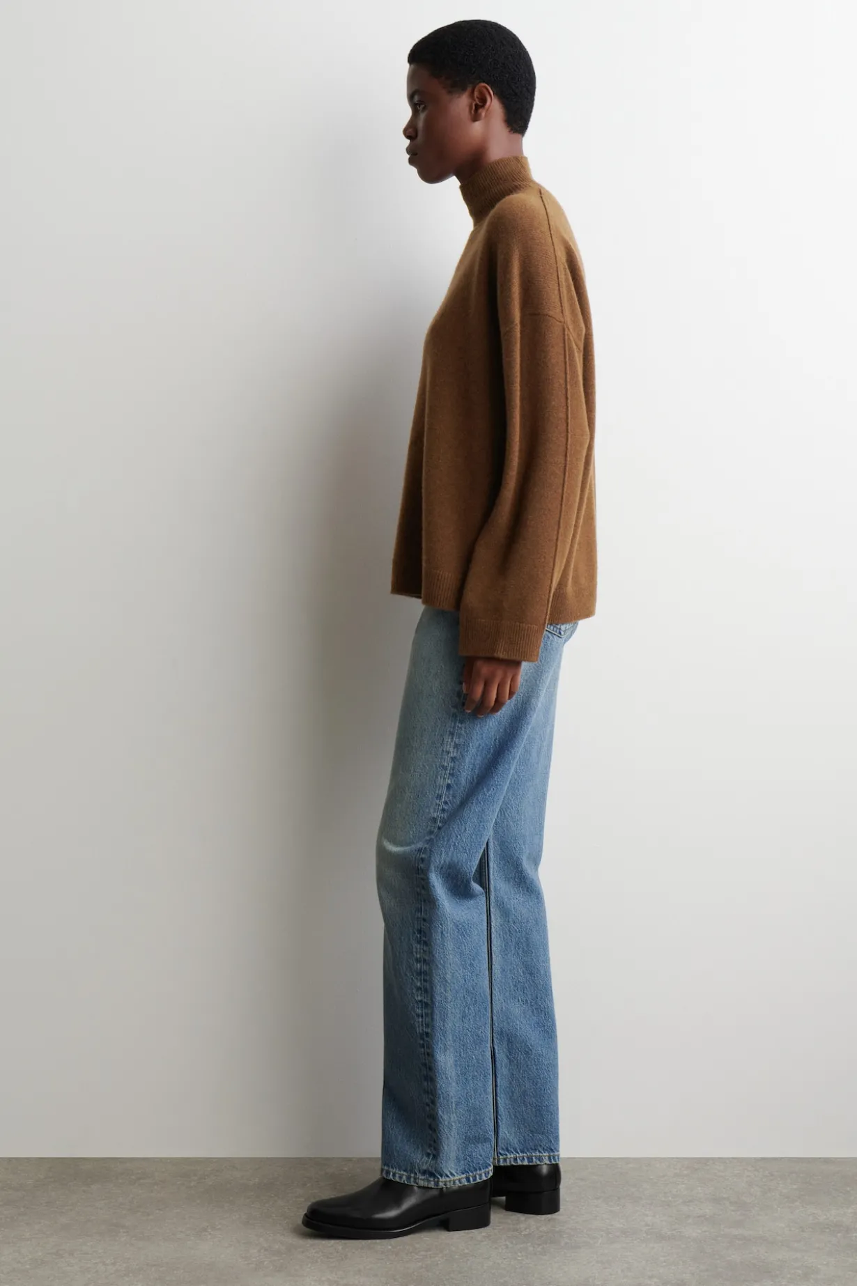 KASCHMIRPULLOVER MIT TRICHTERKRAGEN