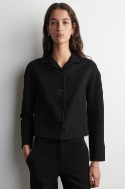 KASTENFÖRMIGE JACKE AUS JERSEY