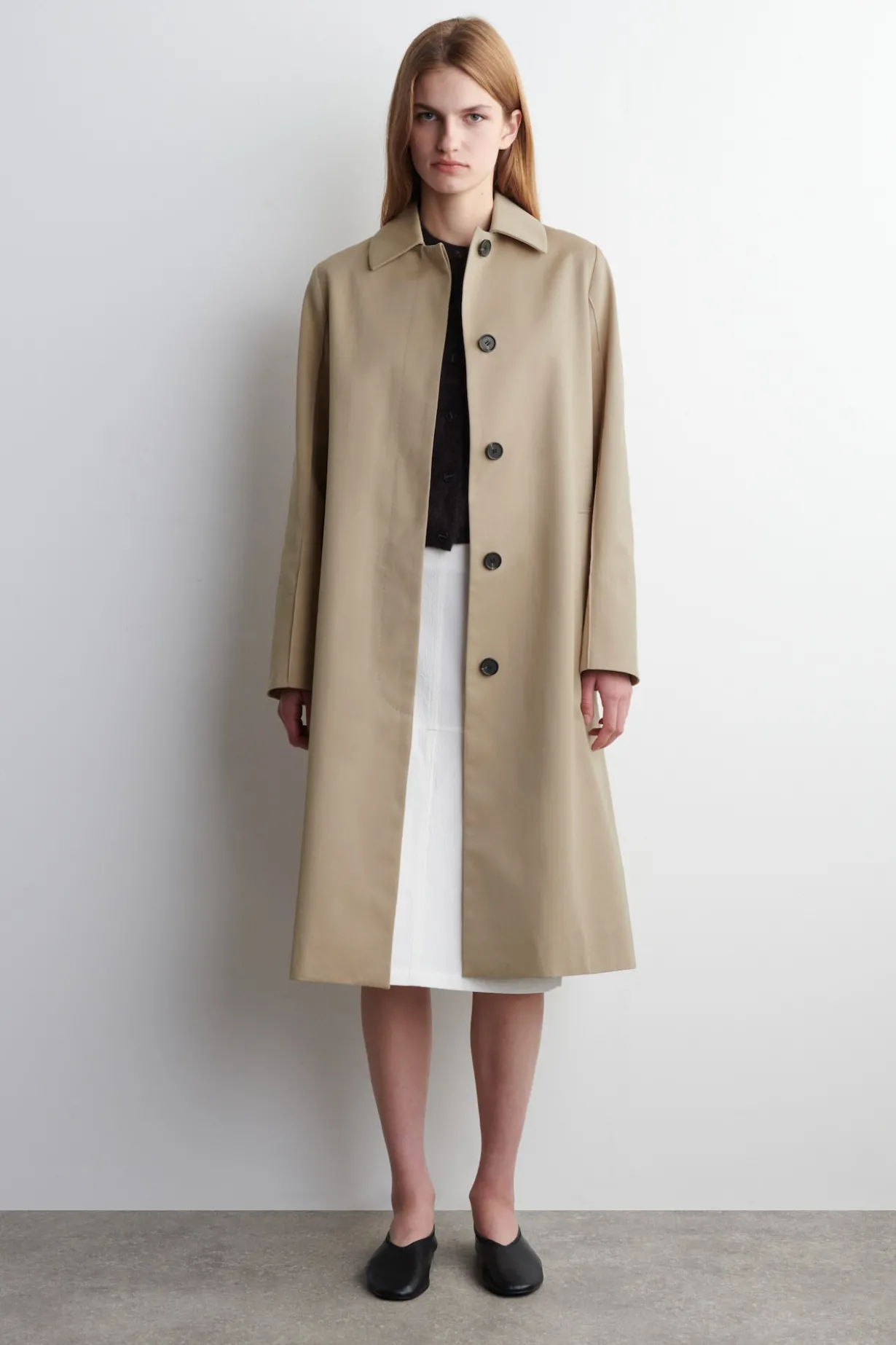 KLASSISCHER LANGER CAR COAT AUS BAUMWOLLE