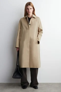 KLASSISCHER LANGER CAR COAT AUS BAUMWOLLE