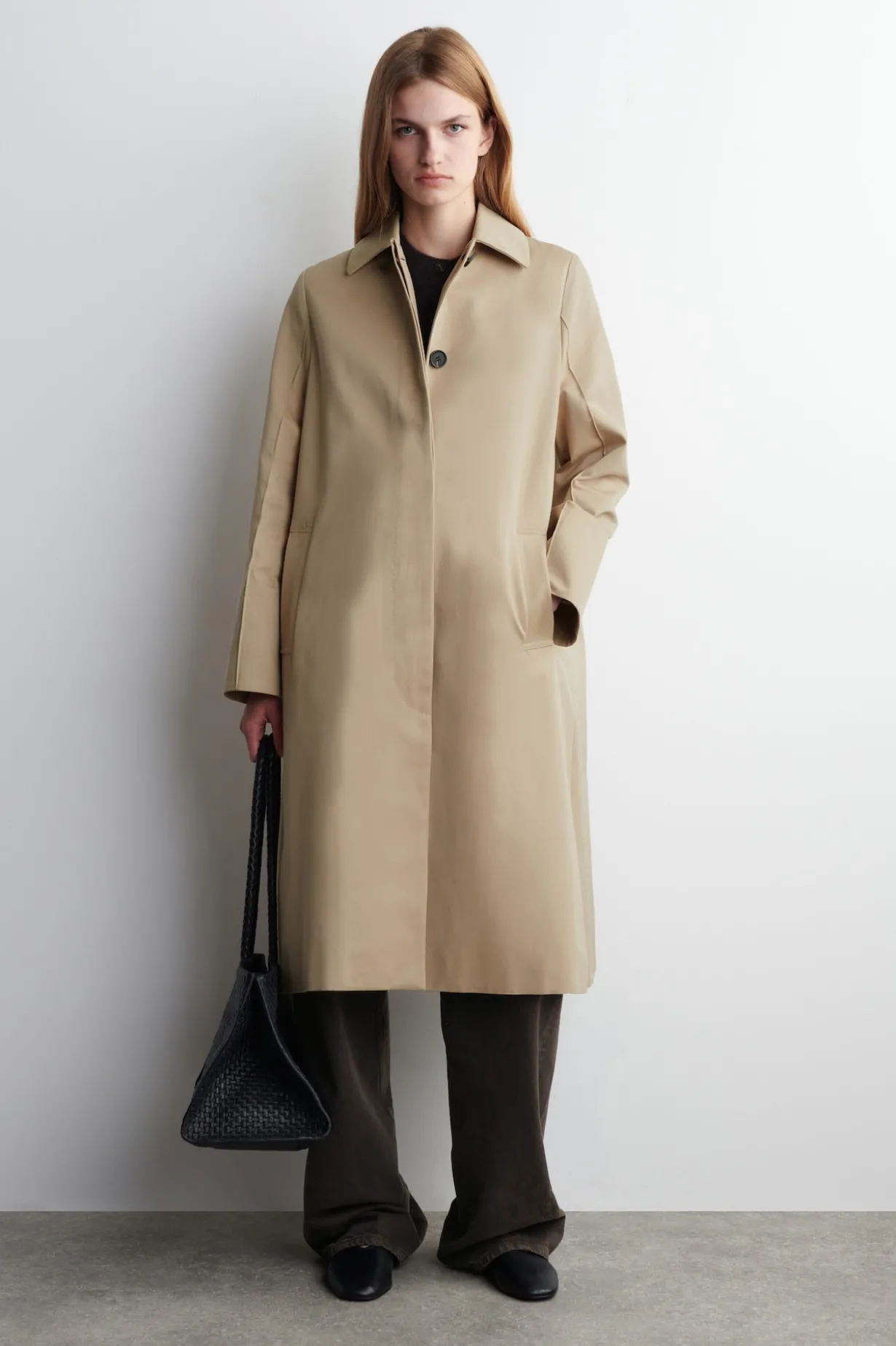 KLASSISCHER LANGER CAR COAT AUS BAUMWOLLE
