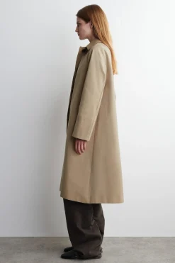 KLASSISCHER LANGER CAR COAT AUS BAUMWOLLE