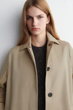 KLASSISCHER LANGER CAR COAT AUS BAUMWOLLE