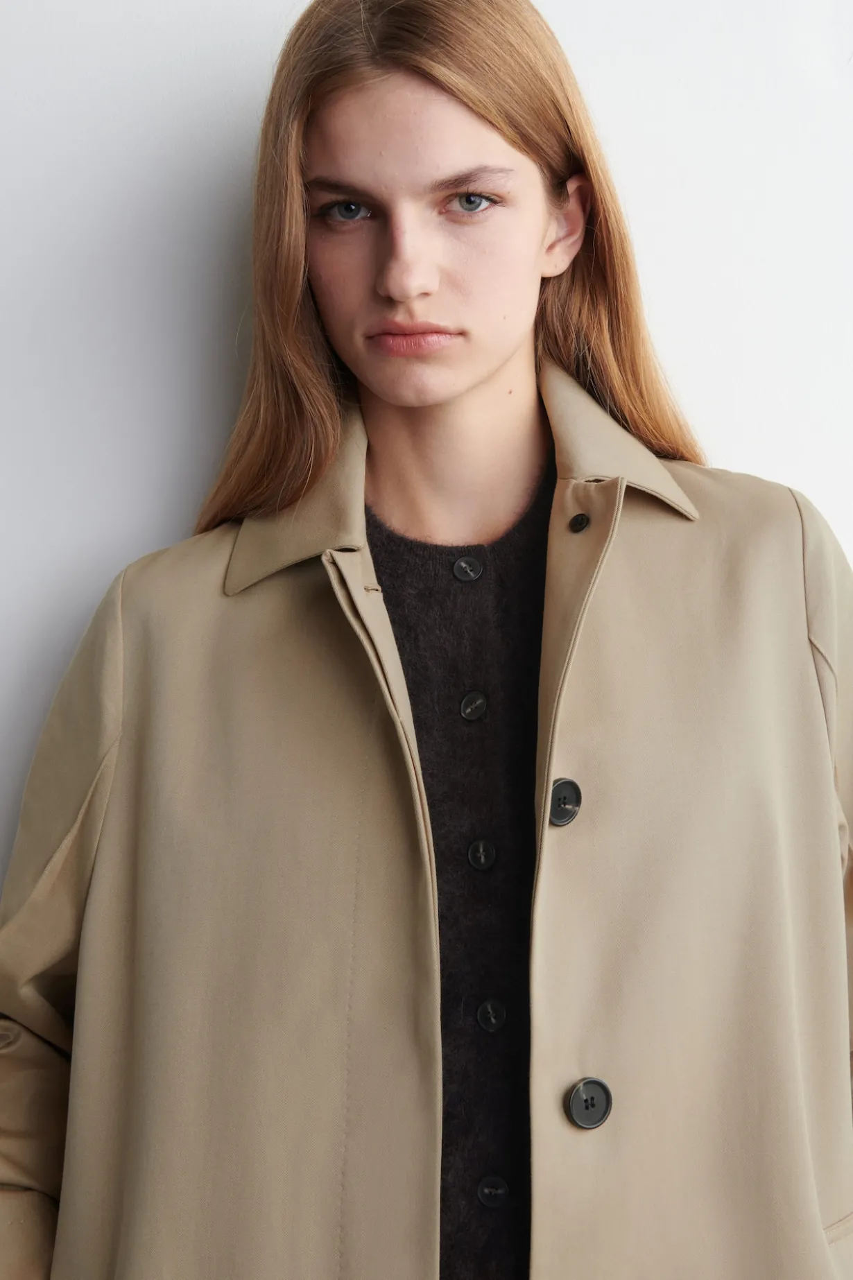 KLASSISCHER LANGER CAR COAT AUS BAUMWOLLE