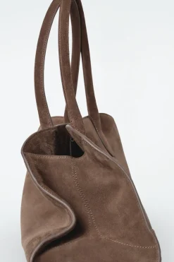 KLEINE STUDIO BOWLINGTASCHE - VELOURSLEDER